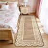 Garvee 2×6 Washable Scalloped Lace Runner Rug, Soft Non-Shedding Low Pile Rugs Runner for Hallway Entryway Living Room, Contemporary Elegant Carpet for College Playroom Kids Room, Beige(Scalloped Lace Brown)