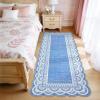 Garvee 2×6 Washable Scalloped Lace Runner Rug, Soft Non-Shedding Low Pile Rugs Runner for Hallway Entryway Living Room, Contemporary Elegant Carpet for College Playroom Kids Room, Beige(Scalloped Lace Blue)