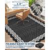 Garvee 2×6 Washable Scalloped Lace Runner Rug, Soft Non-Shedding Low Pile Rugs Runner for Hallway Entryway Living Room, Contemporary Elegant Carpet for College Playroom Kids Room, Beige(Lace Black)