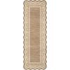Garvee 2×6 Washable Scalloped Lace Runner Rug, Soft Non-Shedding Low Pile Rugs Runner for Hallway Entryway Living Room, Contemporary Elegant Carpet for College Playroom Kids Room, Beige(Scalloped Lace Brown)