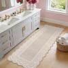 Garvee 2×6 Washable Scalloped Lace Runner Rug, Soft Non-Shedding Low Pile Rugs Runner for Hallway Entryway Living Room, Contemporary Elegant Carpet for College Playroom Kids Room, Beige(Scalloped Lace Beige)
