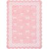 Garvee 2×6 Washable Scalloped Lace Runner Rug, Soft Non-Shedding Low Pile Rugs Runner for Hallway Entryway Living Room, Contemporary Elegant Carpet for College Playroom Kids Room, Beige(Bow Pink)