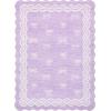 Garvee 2×6 Washable Scalloped Lace Runner Rug, Soft Non-Shedding Low Pile Rugs Runner for Hallway Entryway Living Room, Contemporary Elegant Carpet for College Playroom Kids Room, Beige(Bow Purple)