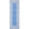 Garvee 2×6 Washable Scalloped Lace Runner Rug, Soft Non-Shedding Low Pile Rugs Runner for Hallway Entryway Living Room, Contemporary Elegant Carpet for College Playroom Kids Room, Beige(Scalloped Lace Blue)