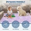 Garvee 2×6 Washable Scalloped Lace Runner Rug, Soft Non-Shedding Low Pile Rugs Runner for Hallway Entryway Living Room, Contemporary Elegant Carpet for College Playroom Kids Room, Beige(Bow Purple)