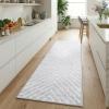 Garvee 5×7 Area Rugs for Living Room Vintage Border Area Rug Washable Rug Stain Resistant Non Shedding Floor Cover Soft Touch Folding Indoor Carpet for Dining Room Nursery Living Room Bedroom，Blue(Line – Light Grey)