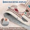 Garvee 5×7 Area Rugs for Living Room Vintage Border Area Rug Washable Rug Stain Resistant Non Shedding Floor Cover Soft Touch Folding Indoor Carpet for Dining Room Nursery Living Room Bedroom，Blue(Vintage Border – Beige)