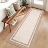 Garvee 5×7 Area Rugs for Living Room Vintage Border Area Rug Washable Rug Stain Resistant Non Shedding Floor Cover Soft Touch Folding Indoor Carpet for Dining Room Nursery Living Room Bedroom，Blue(Neutral Border – Beige)