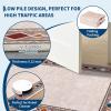 Garvee 5×7 Area Rugs for Living Room Vintage Border Area Rug Washable Rug Stain Resistant Non Shedding Floor Cover Soft Touch Folding Indoor Carpet for Dining Room Nursery Living Room Bedroom，Blue(Vintage Border – Beige)