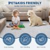 Garvee 5×7 Area Rugs for Living Room Vintage Border Area Rug Washable Rug Stain Resistant Non Shedding Floor Cover Soft Touch Folding Indoor Carpet for Dining Room Nursery Living Room Bedroom，Blue(Line – Light Grey)