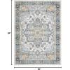 Garvee 8×10 ft Large Washable Area Rugs for Living Room – Non-Slip Low Pile Boho Vintage Carpet for Bedroom, Office, Dining Room & Kitchen – Machine Washable Throw Rug, Home Decor(Blue)(Teal)