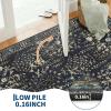 Garvee 9×12 Area Rug for Living Room, Vintage Retro Boho Rug, Washable Non Slip & Low Pile Carpet for Living Room, Bedroom, Dining Room, Green(Black)