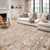 Garvee 9×12 Area Rug for Living Room, Vintage Retro Boho Rug, Washable Non Slip & Low Pile Carpet for Living Room, Bedroom, Dining Room, Green(Brown)