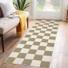 Garvee Large Area Rug 9×12 Washable Scalloped Living Room Rug Non Slip, Modern Checkered Carpet, Soft Non Shedding Floor Covering, Indoor Low Pile Stain Resistant Mat for Bedroom, Mousse(Textured|beige)
