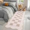 Garvee Large Area Rug 9×12 Washable Scalloped Living Room Rug Non Slip, Modern Checkered Carpet, Soft Non Shedding Floor Covering, Indoor Low Pile Stain Resistant Mat for Bedroom, Mousse(Scalloped Checkered|beige)