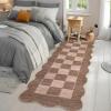 Garvee Large Area Rug 9×12 Washable Scalloped Living Room Rug Non Slip, Modern Checkered Carpet, Soft Non Shedding Floor Covering, Indoor Low Pile Stain Resistant Mat for Bedroom, Mousse(Scalloped Checkered|mousse)