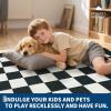 Garvee Large Area Rug 9×12 Washable Scalloped Living Room Rug Non Slip, Modern Checkered Carpet, Soft Non Shedding Floor Covering, Indoor Low Pile Stain Resistant Mat for Bedroom, Mousse(Scalloped Checkered|black & White)