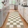 Garvee Large Area Rug 9×12 Washable Scalloped Living Room Rug Non Slip, Modern Checkered Carpet, Soft Non Shedding Floor Covering, Indoor Low Pile Stain Resistant Mat for Bedroom, Mousse(Textured|beige)