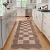 Garvee Large Area Rug 9×12 Washable Scalloped Living Room Rug Non Slip, Modern Checkered Carpet, Soft Non Shedding Floor Covering, Indoor Low Pile Stain Resistant Mat for Bedroom, Mousse(Scalloped Checkered|mousse)