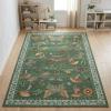 Garvee Large Washable Area Rug 10 x 13 for Living Room, Non-Slip Soft Modern Floral Rug Low Pile Farmhouse Floral Carpet Non-Shedding Foldable Printed Rugs for Bedroom Dining Room, Green(Mushroom | Green)