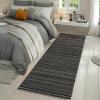 Garvee Large Washable Area Rug 10 x 13 for Living Room, Non-Slip Soft Modern Floral Rug Low Pile Farmhouse Floral Carpet Non-Shedding Foldable Printed Rugs for Bedroom Dining Room, Green(Striped|black)