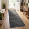 Garvee Large Washable Area Rug 10 x 13 for Living Room, Non-Slip Soft Modern Floral Rug Low Pile Farmhouse Floral Carpet Non-Shedding Foldable Printed Rugs for Bedroom Dining Room, Green(Striped|black)