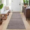 Garvee Large Washable Area Rug 10 x 13 for Living Room, Non-Slip Soft Modern Floral Rug Low Pile Farmhouse Floral Carpet Non-Shedding Foldable Printed Rugs for Bedroom Dining Room, Green(Striped|brown)