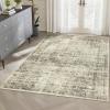 Garvee Large Washable Area Rug 10 x 13 for Living Room, Non-Slip Soft Modern Floral Rug Low Pile Farmhouse Floral Carpet Non-Shedding Foldable Printed Rugs for Bedroom Dining Room, Green(Distressed | Green)