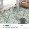 Garvee Large Washable Area Rug 10 x 13 for Living Room, Non-Slip Soft Modern Floral Rug Low Pile Farmhouse Floral Carpet Non-Shedding Foldable Printed Rugs for Bedroom Dining Room, Green(Floral Vines| Green)
