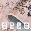 Garvee Large Washable Area Rug 10 x 13 for Living Room, Non-Slip Soft Modern Floral Rug Low Pile Farmhouse Floral Carpet Non-Shedding Foldable Printed Rugs for Bedroom Dining Room, Green(Floral Vines| Pink)