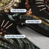 Garvee Large Washable Area Rug 10 x 13 for Living Room, Non-Slip Soft Modern Floral Rug Low Pile Farmhouse Floral Carpet Non-Shedding Foldable Printed Rugs for Bedroom Dining Room, Green(Floral | Black)