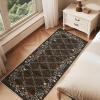 Garvee Large Washable Area Rug 10 x 13 for Living Room, Non-Slip Soft Modern Floral Rug Low Pile Farmhouse Floral Carpet Non-Shedding Foldable Printed Rugs for Bedroom Dining Room, Green(Floral Vines| Brown)