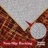 Garvee Modern Area Rug 8×10 Washable Rug for Living Room with Non Slip Backing, Contemporary Neutral Striped Carpet Thin Foldable Low Pile Mat Soft Non Shedding Carpet for Bedroom Dining Room, Camel(Plaid|red)