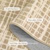 Garvee Modern Area Rug 8×10 Washable Rug for Living Room with Non Slip Backing, Contemporary Neutral Striped Carpet Thin Foldable Low Pile Mat Soft Non Shedding Carpet for Bedroom Dining Room, Camel(Modern|camel)