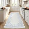 Garvee Rugs for Girls Bedroom Washable 4×6 Area Rug for Nursery Room, Non Slip Soft Low-Pile French Retro Floral Accent Throw Carpet for College Dorm Decor Kids Room Playroom, Blue(Blue)