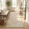 Garvee Rugs for Girls Bedroom Washable 4×6 Area Rug for Nursery Room, Non Slip Soft Low-Pile French Retro Floral Accent Throw Carpet for College Dorm Decor Kids Room Playroom, Blue(Camel)