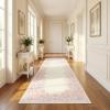 Garvee Rugs for Girls Bedroom Washable 4×6 Area Rug for Nursery Room, Non Slip Soft Low-Pile French Retro Floral Accent Throw Carpet for College Dorm Decor Kids Room Playroom, Blue(Pink)