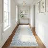 Garvee Rugs for Girls Bedroom Washable 4×6 Area Rug for Nursery Room, Non Slip Soft Low-Pile French Retro Floral Accent Throw Carpet for College Dorm Decor Kids Room Playroom, Blue(Blue)