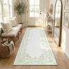 Garvee Rugs for Girls Bedroom Washable 4×6 Area Rug for Nursery Room, Non Slip Soft Low-Pile French Retro Floral Accent Throw Carpet for College Dorm Decor Kids Room Playroom, Blue(Green)