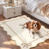Garvee Scalloped Bow Rug 2×3, Soft Faux Wool Washable Area Rug for Kitchen Floor, Non Slip Low Pile Entryway Rugs, Nursery Bedroom Decor, Beige(Beige)