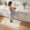 Garvee Scalloped Bow Rug 2×3, Soft Faux Wool Washable Area Rug for Kitchen Floor, Non Slip Low Pile Entryway Rugs, Nursery Bedroom Decor, Beige(Beige)