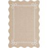 Garvee Scalloped Bow Rug 2×3, Soft Faux Wool Washable Area Rug for Kitchen Floor, Non Slip Low Pile Entryway Rugs, Nursery Bedroom Decor, Beige(Beigebrown)