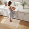 Garvee Scalloped Bow Rug 2×3, Soft Faux Wool Washable Area Rug for Kitchen Floor, Non Slip Low Pile Entryway Rugs, Nursery Bedroom Decor, Beige(Beigebrown)