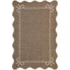 Garvee Scalloped Bow Rug 2×3, Soft Faux Wool Washable Area Rug for Kitchen Floor, Non Slip Low Pile Entryway Rugs, Nursery Bedroom Decor, Beige(Brown)