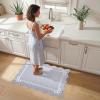 Garvee Scalloped Bow Rug 2×3, Soft Faux Wool Washable Area Rug for Kitchen Floor, Non Slip Low Pile Entryway Rugs, Nursery Bedroom Decor, Beige(Greyblue)