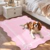 Garvee Scalloped Bow Rug 2×3, Soft Faux Wool Washable Area Rug for Kitchen Floor, Non Slip Low Pile Entryway Rugs, Nursery Bedroom Decor, Beige(Pink)