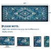 Garvee Vintage Floral Living Room Rugs 10×13, Soft Non Slip Area Rug for Bedroom, Botanical Low Pile Large Dining Room Rugs Stain Resistant Ultra Thin Home Decor Rug for Office Apartment, Blue Teal(Oriental Floral|blue Teal)