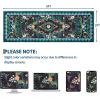 Garvee Vintage Floral Living Room Rugs 10×13, Soft Non Slip Area Rug for Bedroom, Botanical Low Pile Large Dining Room Rugs Stain Resistant Ultra Thin Home Decor Rug for Office Apartment, Blue Teal(Oriental Floral|black)