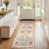 Garvee Vintage Floral Living Room Rugs 10×13, Soft Non Slip Area Rug for Bedroom, Botanical Low Pile Large Dining Room Rugs Stain Resistant Ultra Thin Home Decor Rug for Office Apartment, Blue Teal(Oriental Floral|taupe)