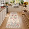 Garvee Vintage Floral Living Room Rugs 10×13, Soft Non Slip Area Rug for Bedroom, Botanical Low Pile Large Dining Room Rugs Stain Resistant Ultra Thin Home Decor Rug for Office Apartment, Blue Teal(Oriental Floral|taupe)